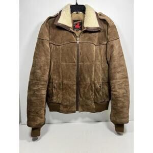 Vintage Geronimo Jacket Men’s 40 Brown Suede Leather Quilted Heavy Western